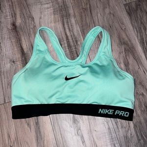 Nike pro Mint green padded sports bra